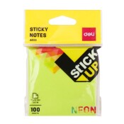 Самозалепващи листчета Deli Stick Up EA02302, 76 мм х 76 мм, зелен, неон, 100 л