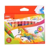 Пастели восъчни Deli Colorun JUMBO, ф11, 98 мм, 12 цвята, картонена кутия