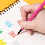 Флумастери Deli Colorun EC156-12, 12 цвята, измиващи се, пластмасов тубус