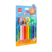 Пластилин Deli Genius EH715, с аксесоари, 8 цвята, 100 гр, картонена опаковка блистер