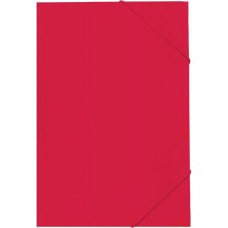 Папка карт. с ластик червена