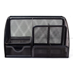 Органайзер за бюро 7 отд. метален черен