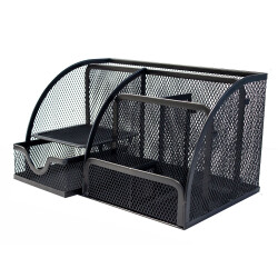 Органайзер за бюро 7 отд. метален черен