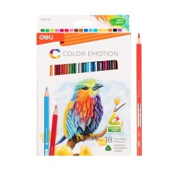 Цветни моливи Deli Color Emotion EC00210, 18 цвята