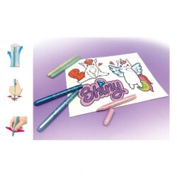 Флумастери с брокат MITAMA Jumbo Extra Glitter връх 5 мм, 8 интензивни цвята, PVC опаковка