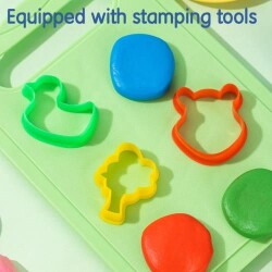 Пластилин Deli Genius EH715, с аксесоари, 8 цвята, 100 гр, картонена опаковка блистер