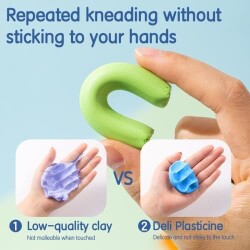 Пластилин Deli Genius EH715, с аксесоари, 8 цвята, 100 гр, картонена опаковка блистер