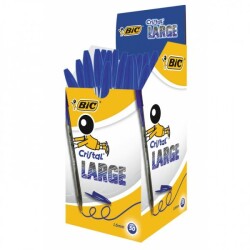 Химикалка BIC Cristal LARGE, еднократна, връх 1.6 мм, синя