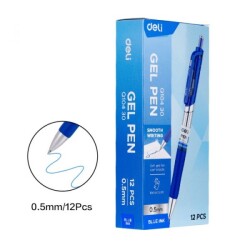 Химикалка с гелово мастило Deli Mate EQ10430 синя, автоматична, с грип зона, 0.5 мм