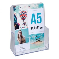 Поставка за брошури EXACOMPTA А5 173 x 73 x 214 мм, настолна, кристална,1 отделение