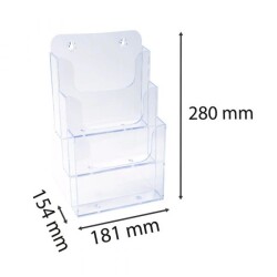 Поставка за брошури EXACOMPTA А5 155 x 237 x 339, настолна, кристална, 3 отделения