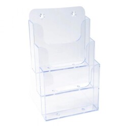 Поставка за брошури EXACOMPTA А5 155 x 237 x 339, настолна, кристална, 3 отделения