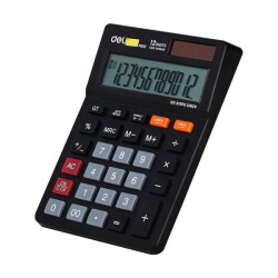 Калкулатор Deli Smart EM01320 настолен,12 dgt, 149 х 104 х 6.6 мм, черен