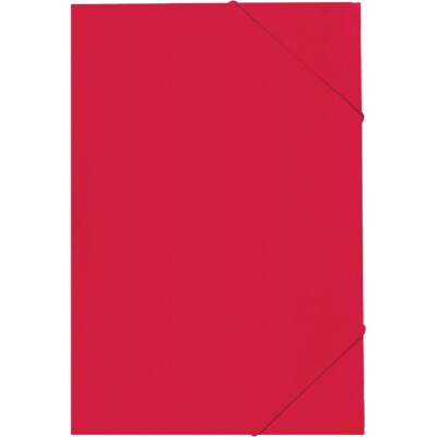 Папка карт. с ластик червена