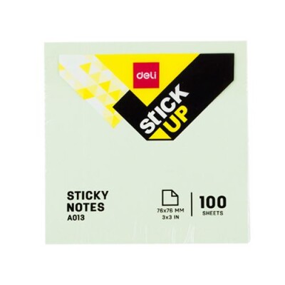 Самозалепващи листчета Deli Stick Up EA01303, 76 мм х 76 мм, зелен, пастел, 100 л Самозалепващи листчета Deli Stick Up EA01303, 76 мм х 76 мм, зелен, пастел, 100 л