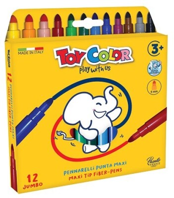 TOY COLOR Флумастери 12 цвята JUMBO TOY COLOR Флумастери 12 цвята JUMBO