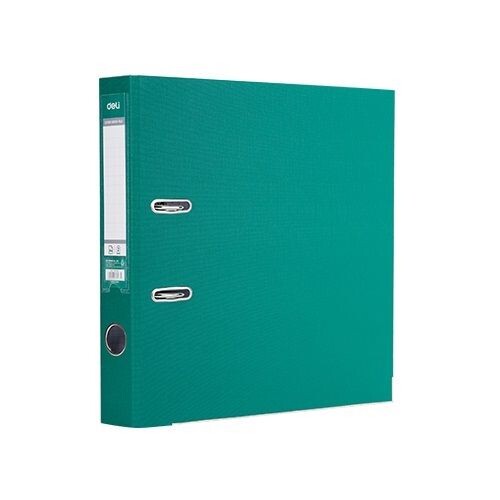 Класьор DELI A4, 7.5 см, РР, метален кант, зелен