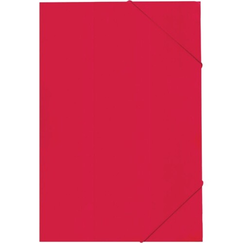 Папка карт. с ластик червена