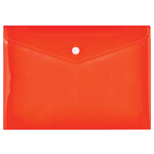 Папка джоб с копче A5 прозрачен цветен