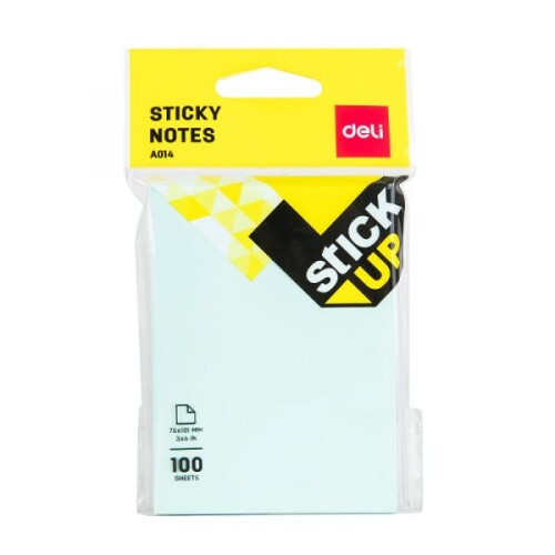 Самозалепващи листчета Deli Stick Up EA01402, 76 x 101 мм, син пастел, 100 л