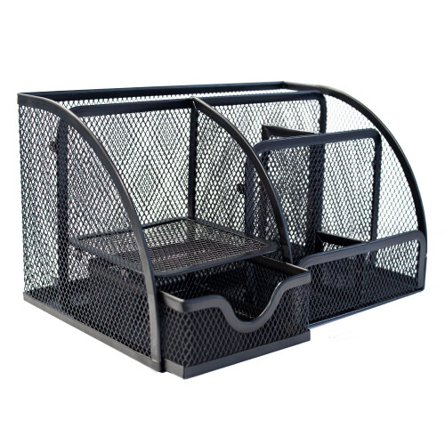 Органайзер за бюро 7 отд. метален черен