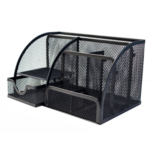 Органайзер за бюро 7 отд. метален черен