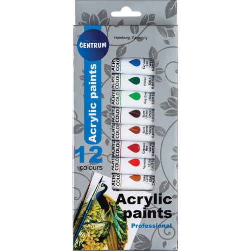 Бои Акрилни 12 Цвята Туба