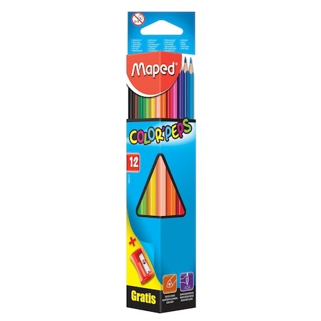 MAPED Color Peps 12цв.+острилка дълги