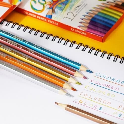 Цветни моливи Deli Colorun EC127-12, 12 цвята, металически