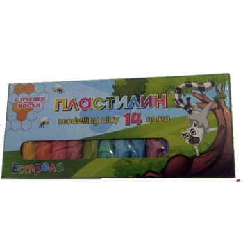 Пластилин 14 цв. с пчелен восък Естрела