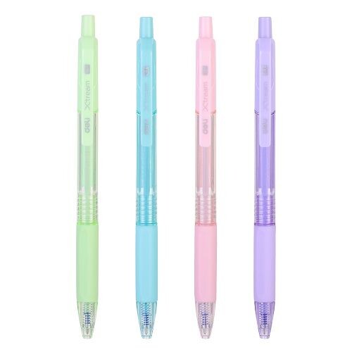 Химикалка Deli Xtream EQ199-BL, Macaron автоматична, с грип зона, синя, 0.7 мм