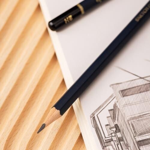 Комплект чернографитни моливи Deli Finenolo EC26, 2H-8B, метална кутия, 8 бр.