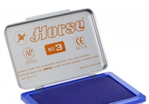 HORSE Тампон за печат омаст. N3 син