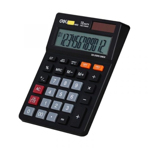 Калкулатор Deli Smart EM01320 настолен,12 dgt, 149 х 104 х 6.6 мм, черен