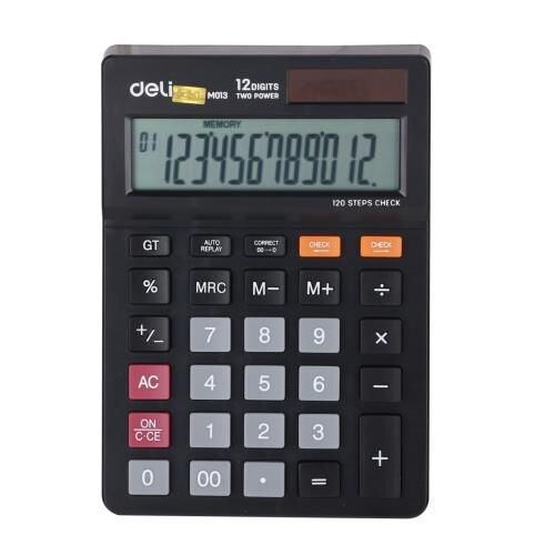 Калкулатор Deli Smart EM01320 настолен,12 dgt, 149 х 104 х 6.6 мм, черен