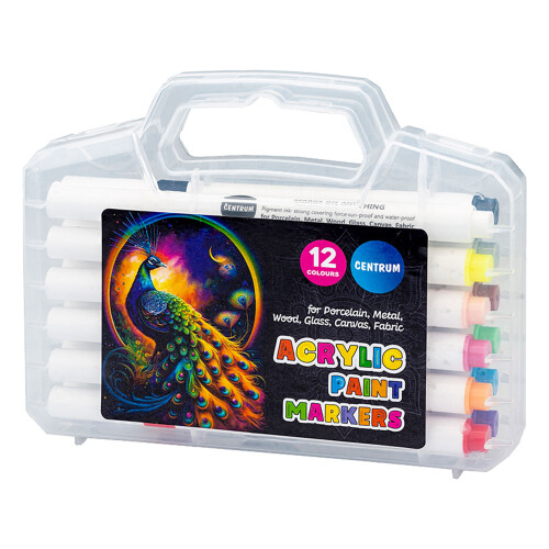 Акрилни маркери Centrum в кутия 12 цвята