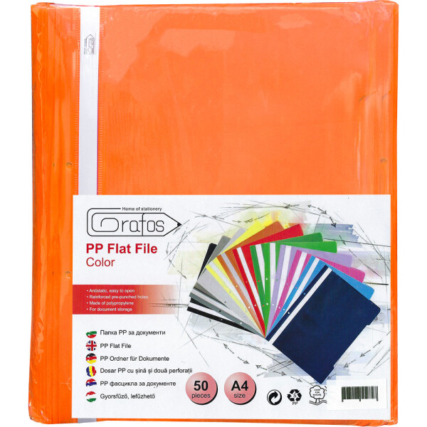 Папка PVC с перф. Grafos Color оранж.