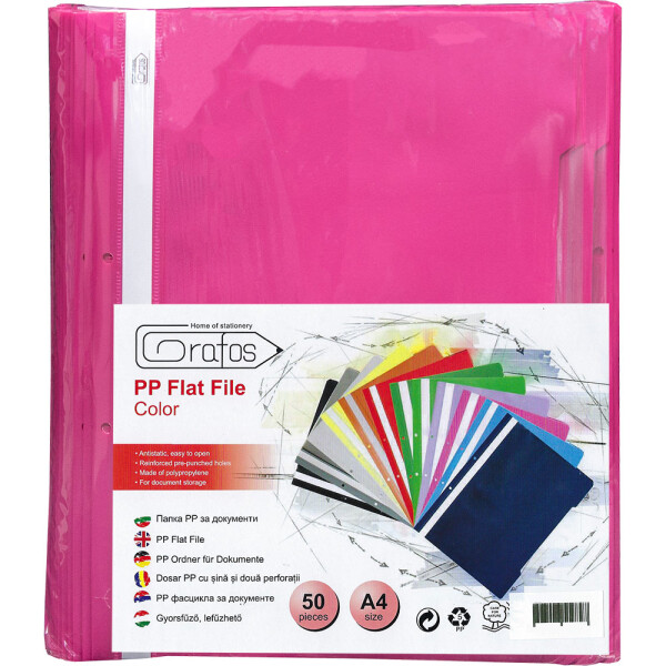 Папка PVC с перф. Grafos Color розов